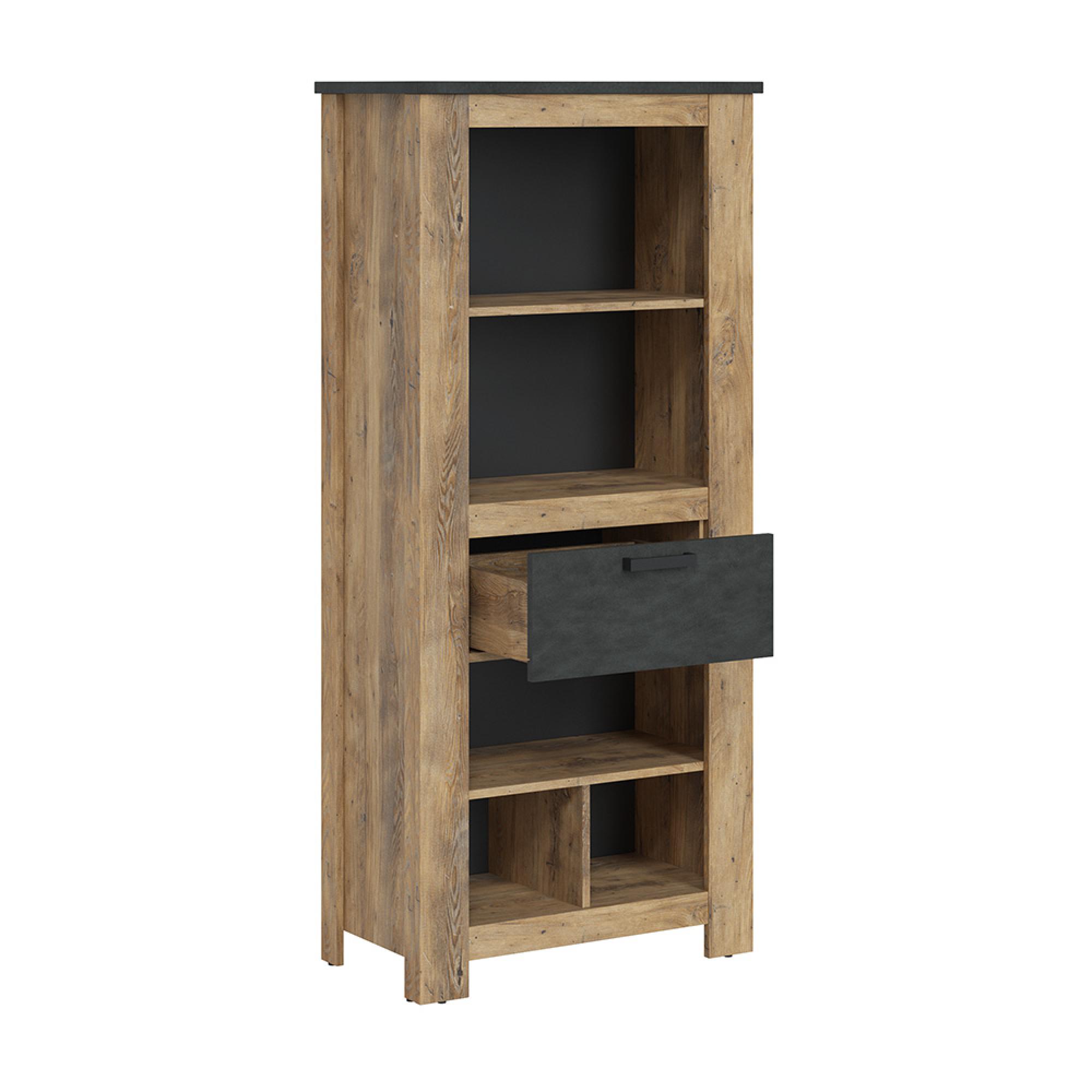 Rapallo Bookcase - 1 Drawer - Oak