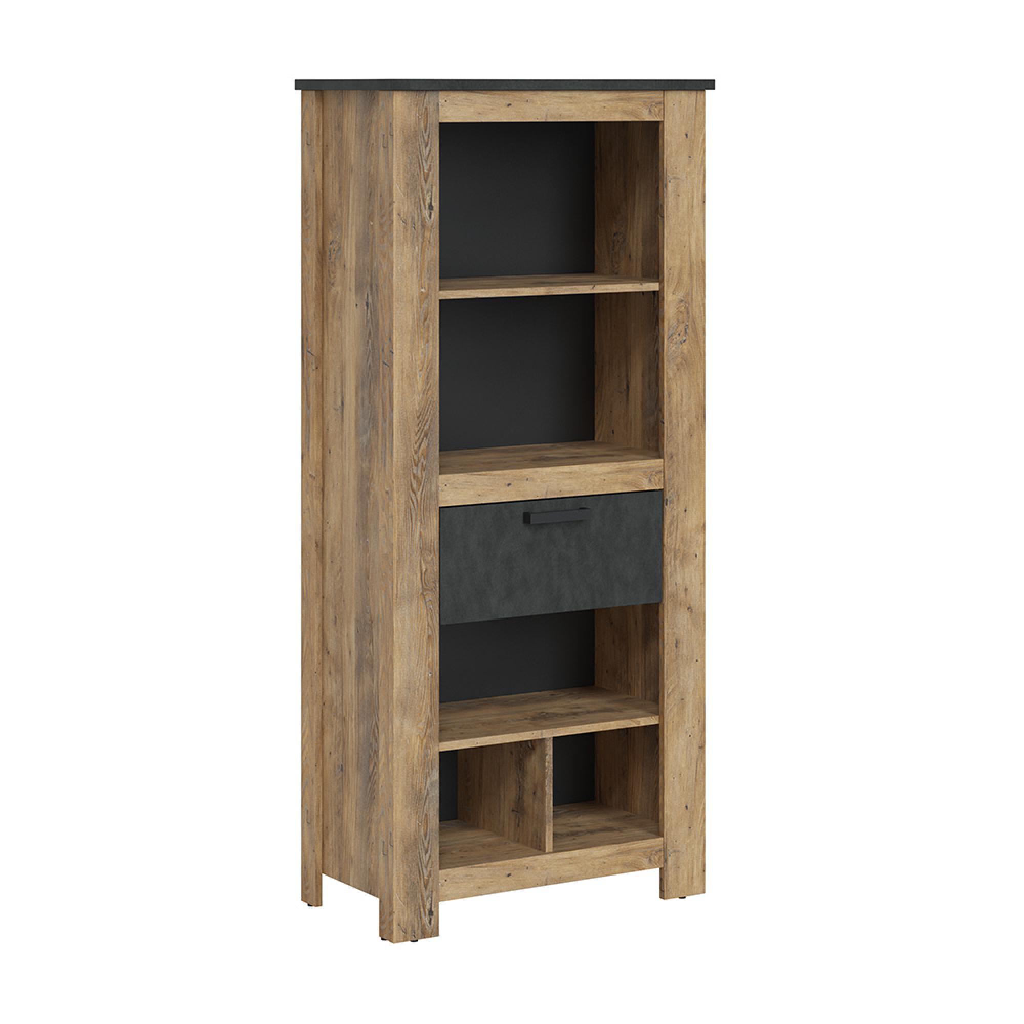Rapallo Bookcase - 1 Drawer - Oak