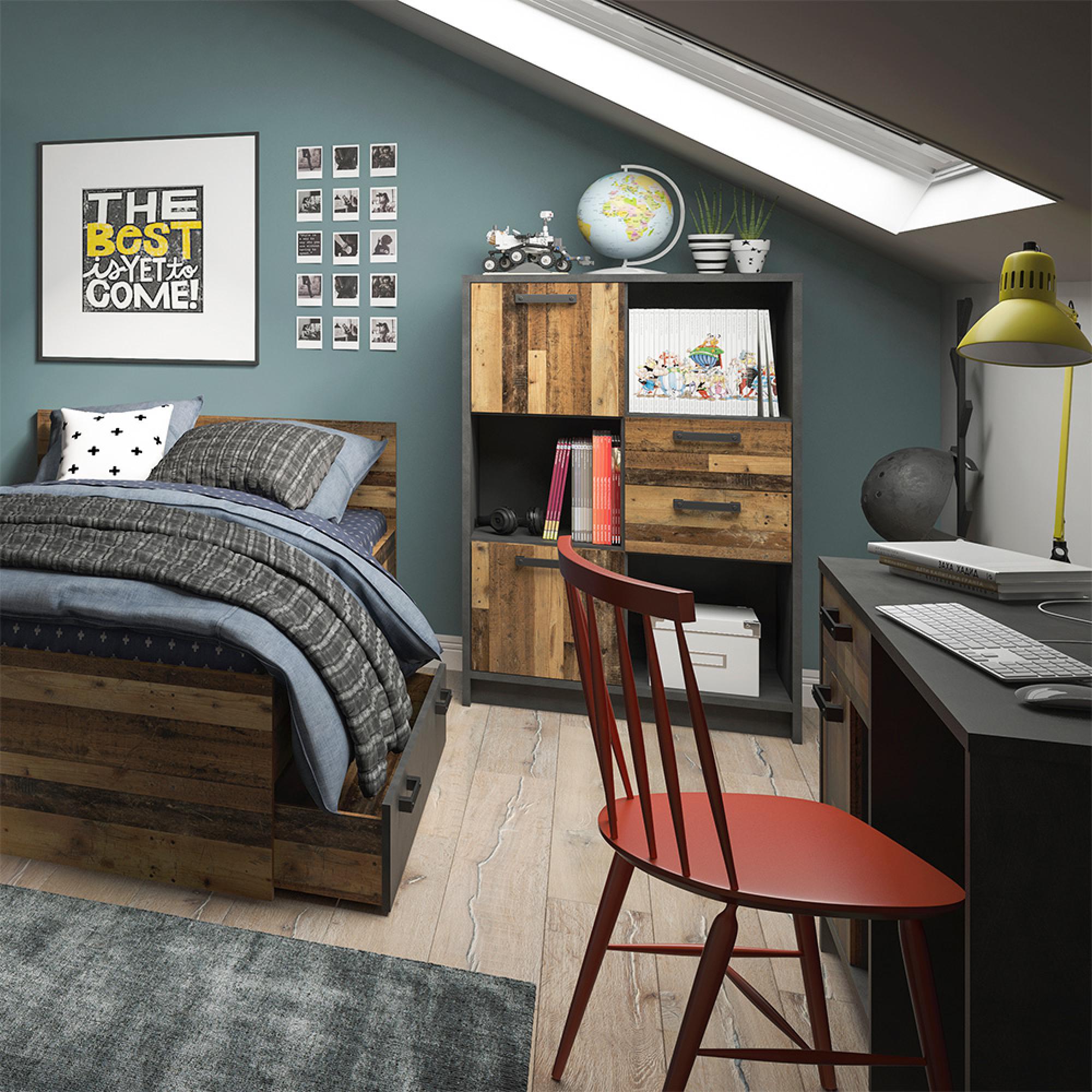 Brooklyn Bookcase - 2 Door - 2 Drawer - Low - Rustic