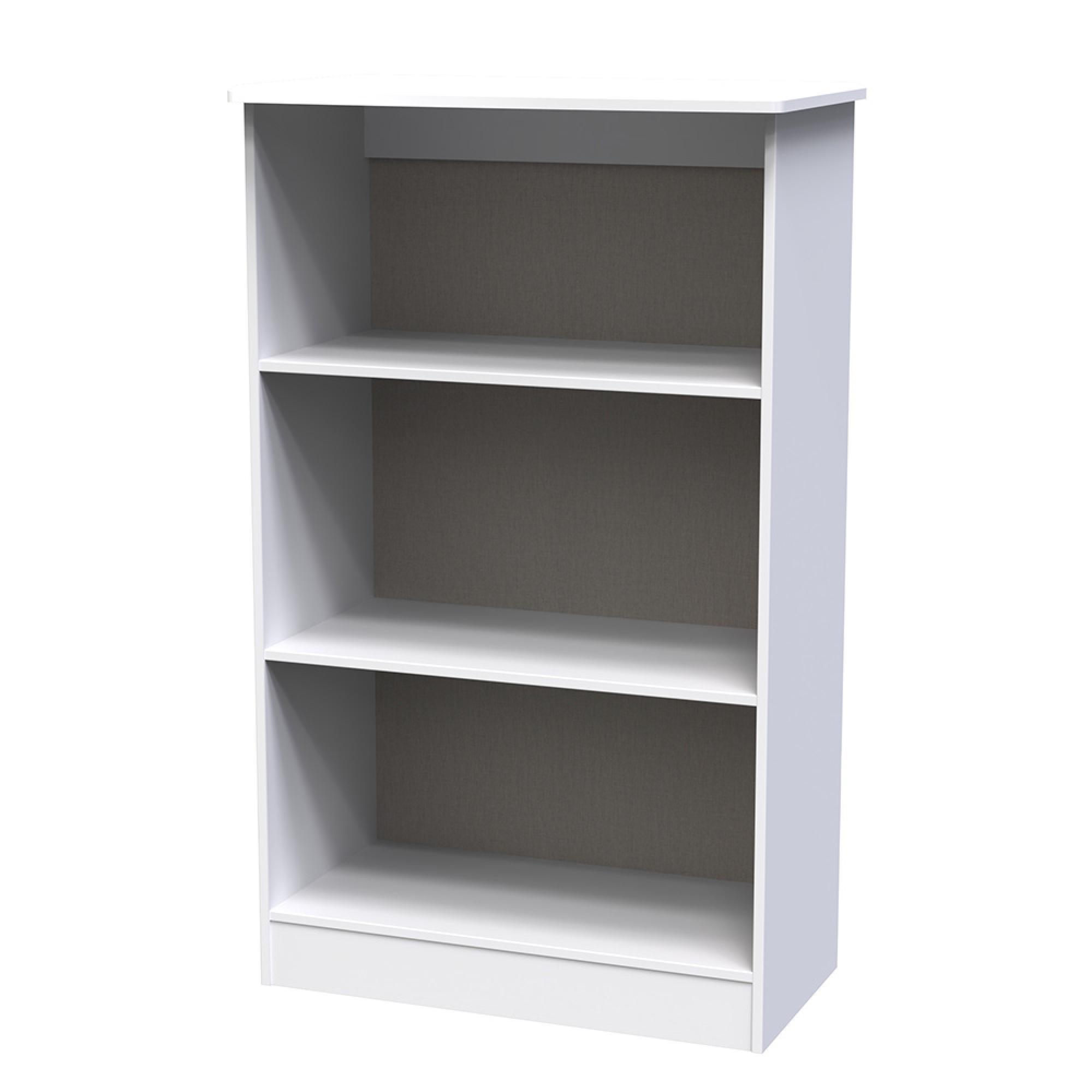 Camden Bookcase - with 2 Shelves - White Gloss