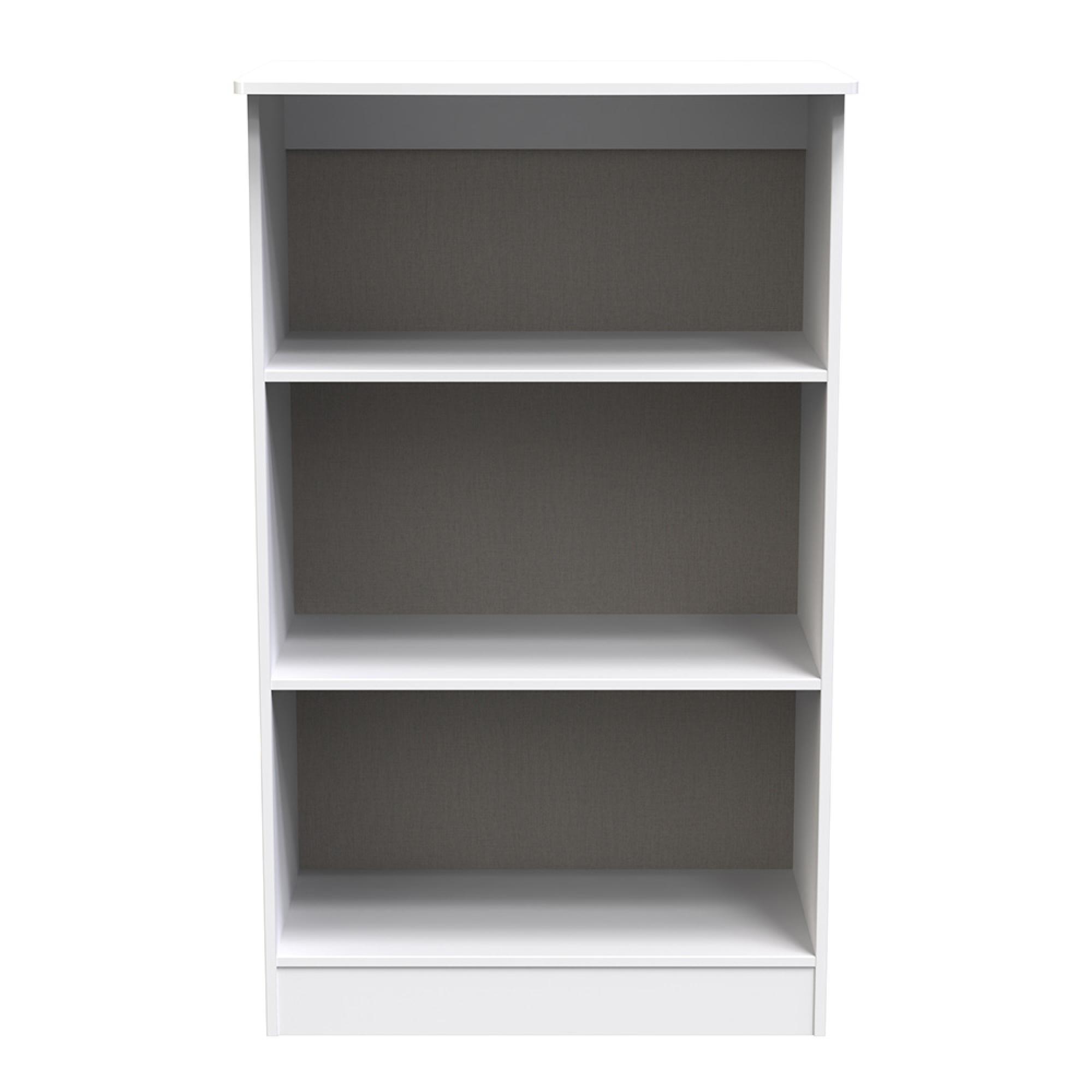Camden Bookcase - with 2 Shelves - White Gloss