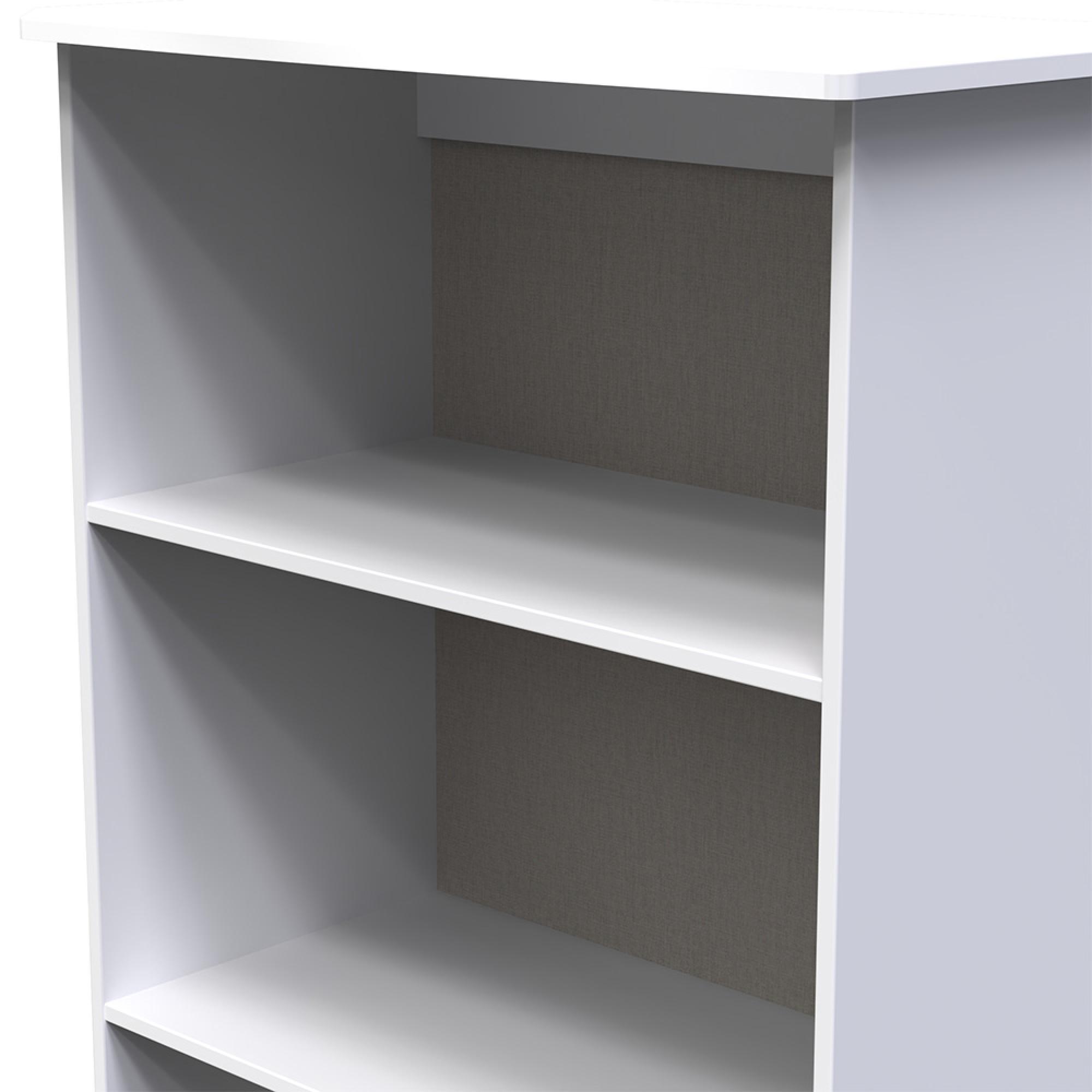Camden Bookcase - with 2 Shelves - White Gloss