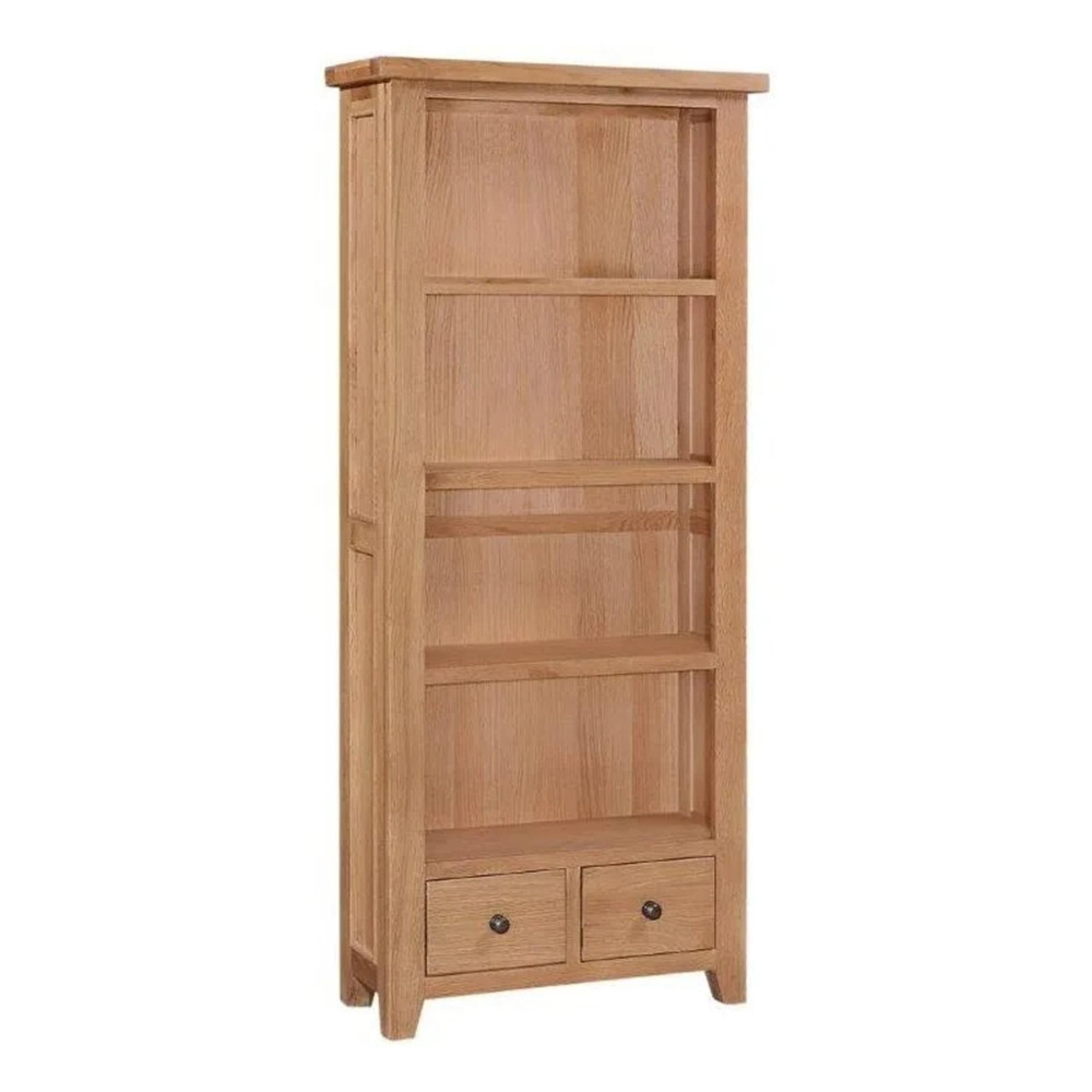 Appleby Bookcase - 2 Drawer - Tall - Oak