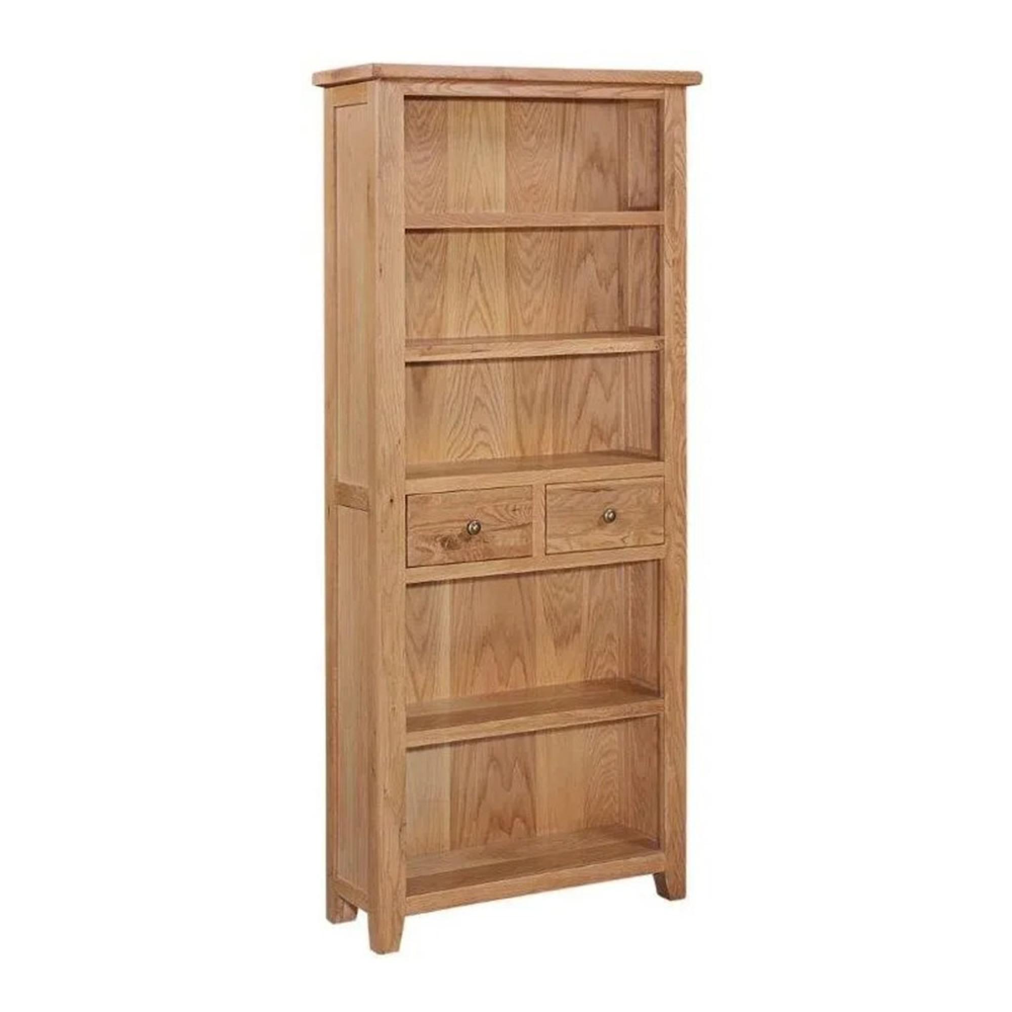 Appleby Bookcase - 2 Drawer - Tall - Petite Oak