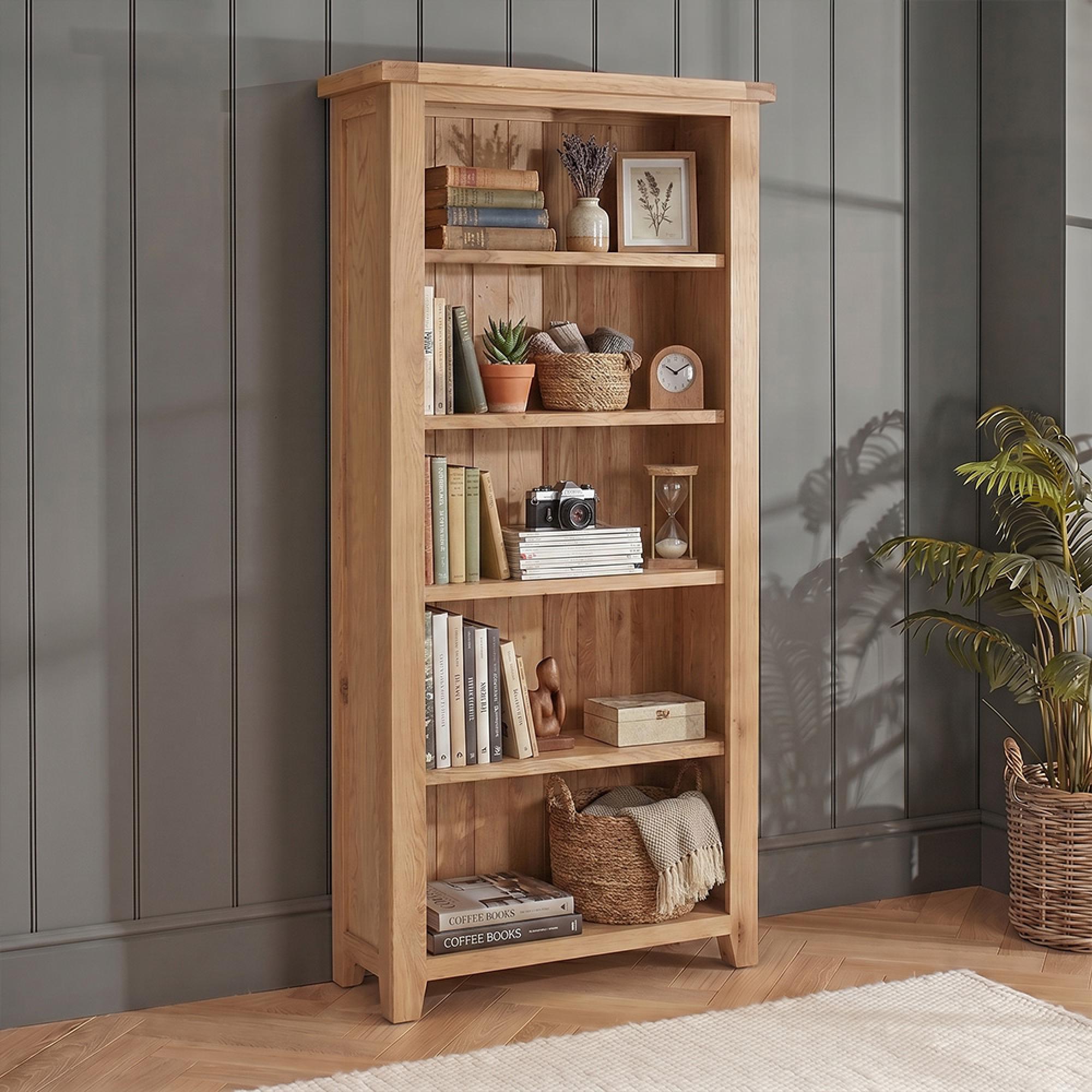Hampshire Oak Bookcase - Wide