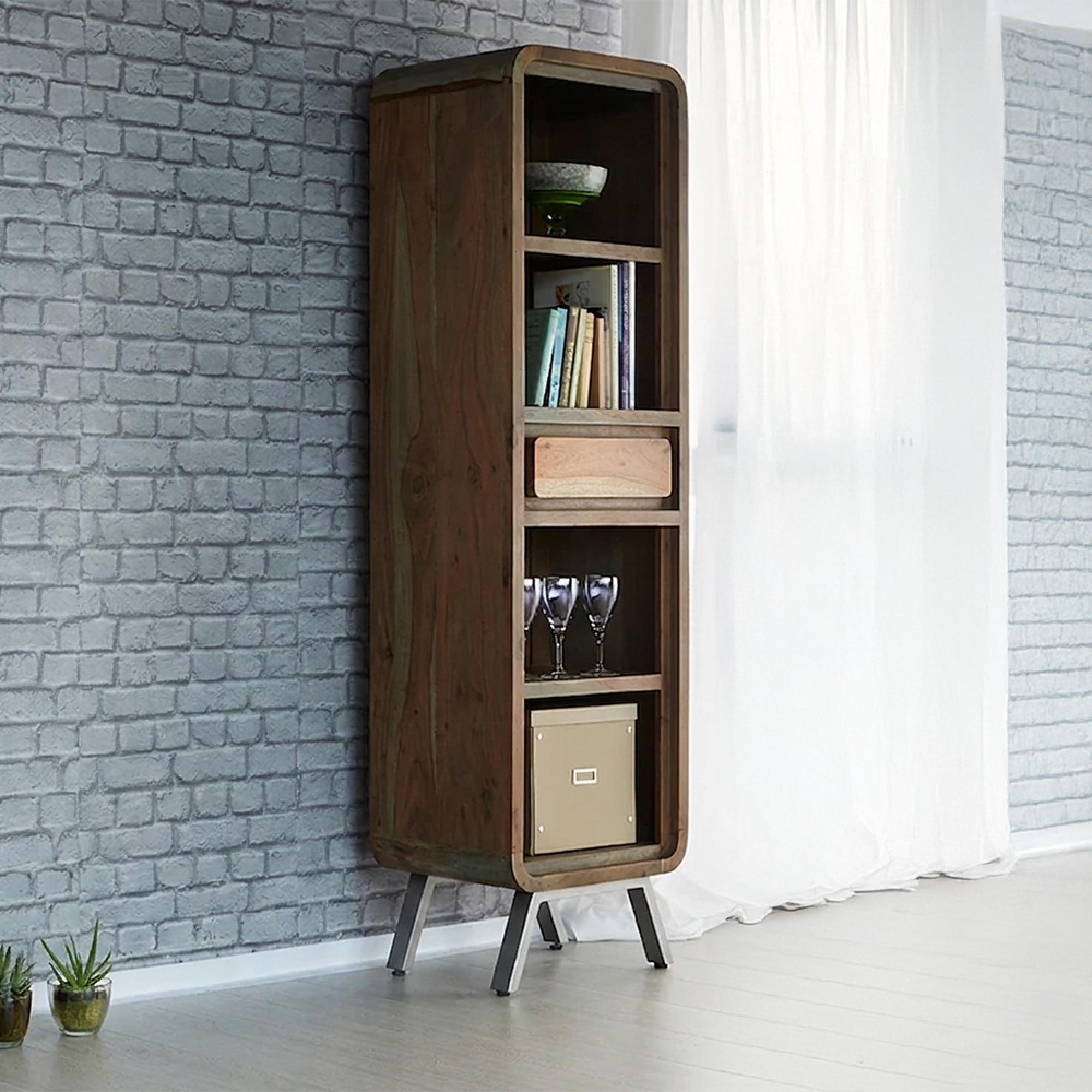 Aspen Bookcase - 1 Drawer - Narrow - Industrial - Reclaimed Wood
