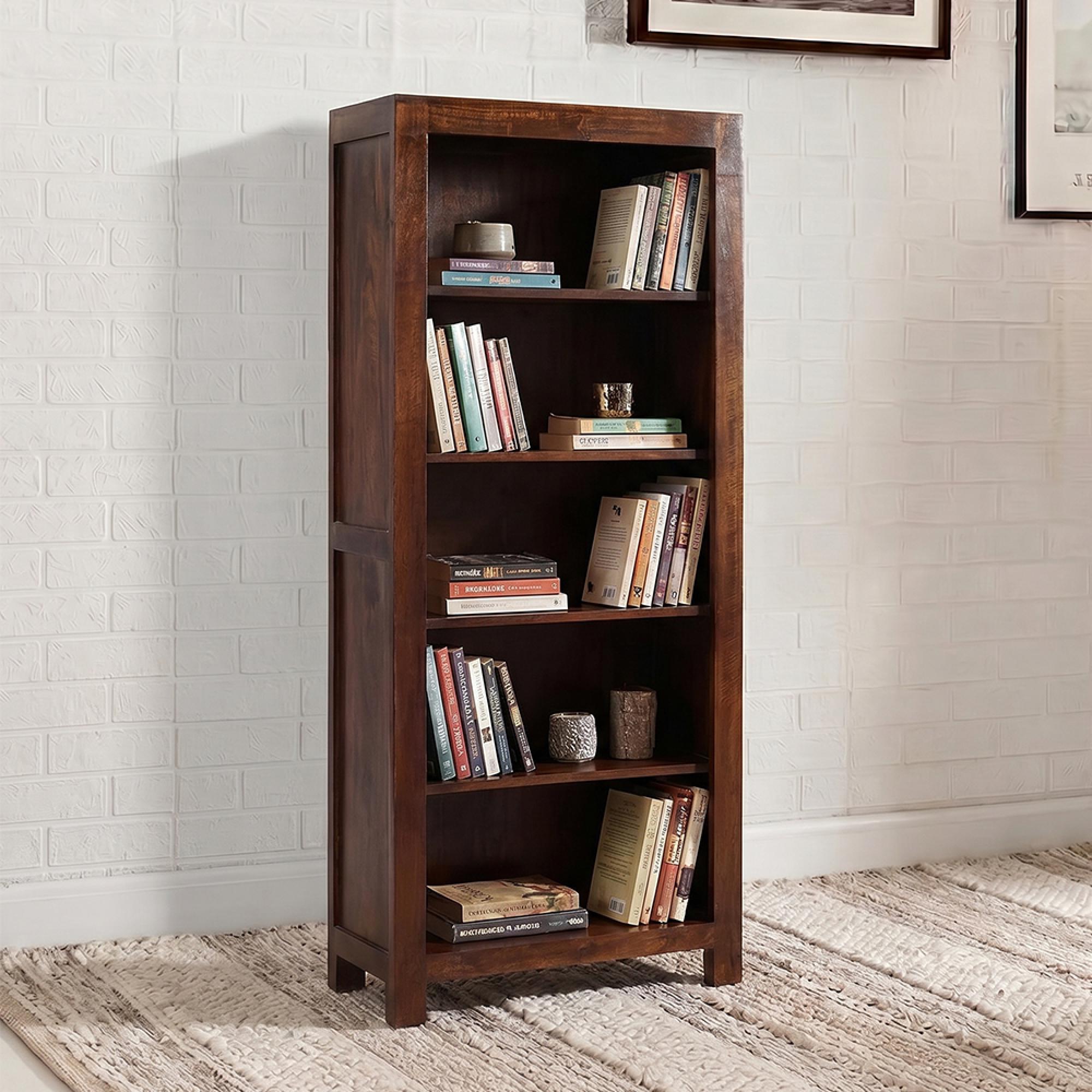 Dakota Bookcase - Dark Mango Wood