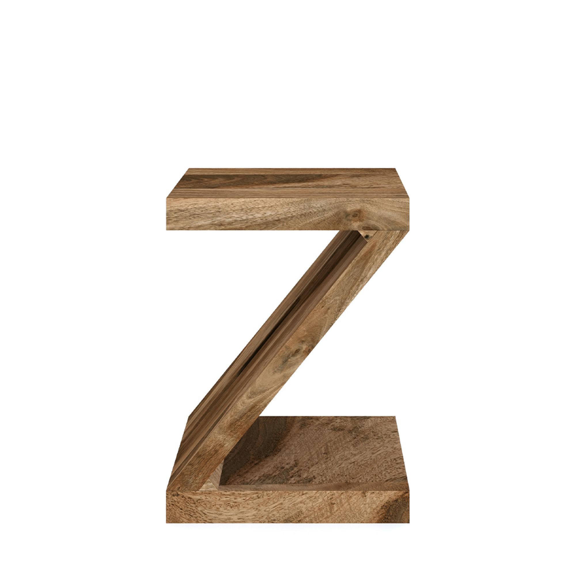 Cube Shelving Unit - Z Shape - Natural Mango Wood