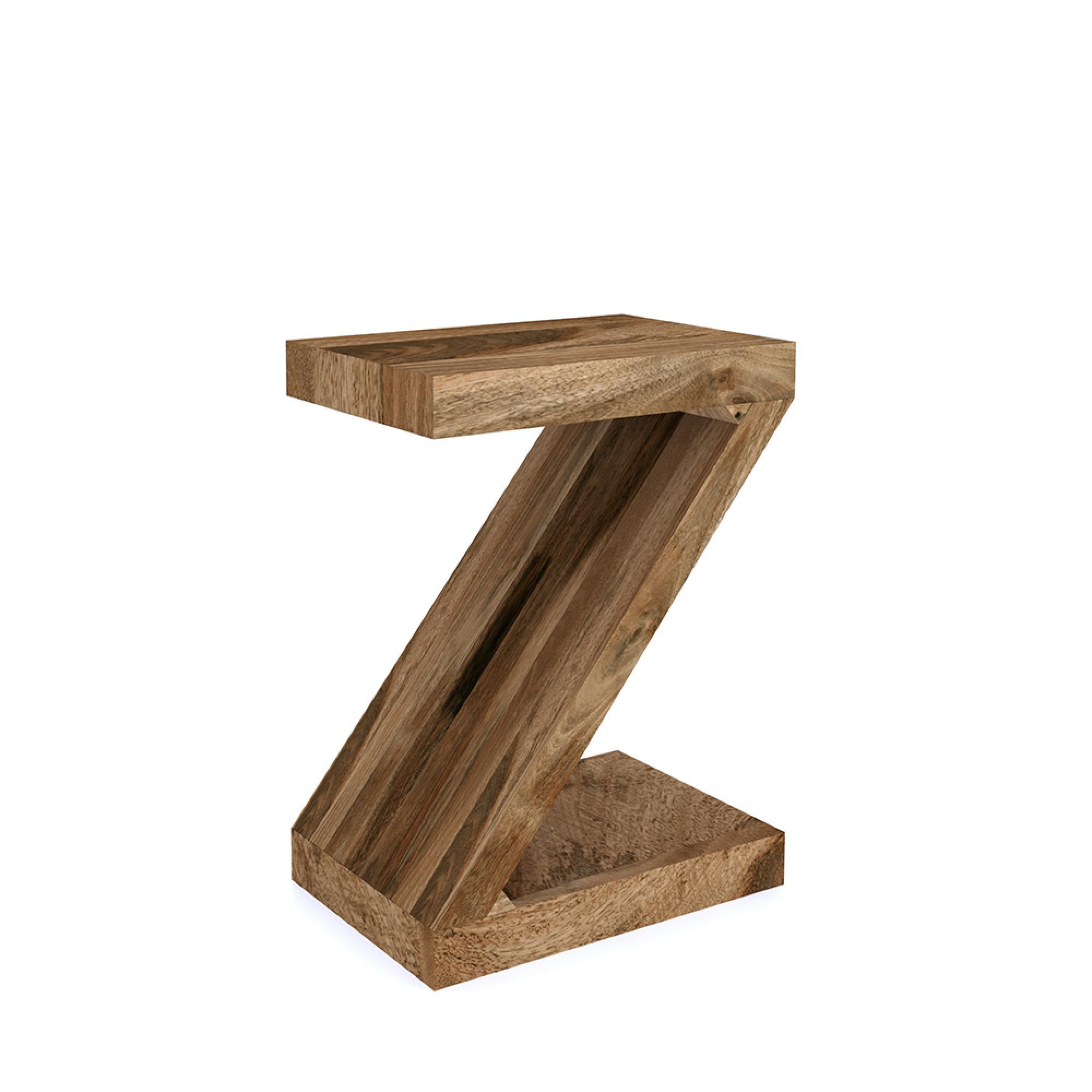 Cube Shelving Unit - Z Shape - Natural Mango Wood