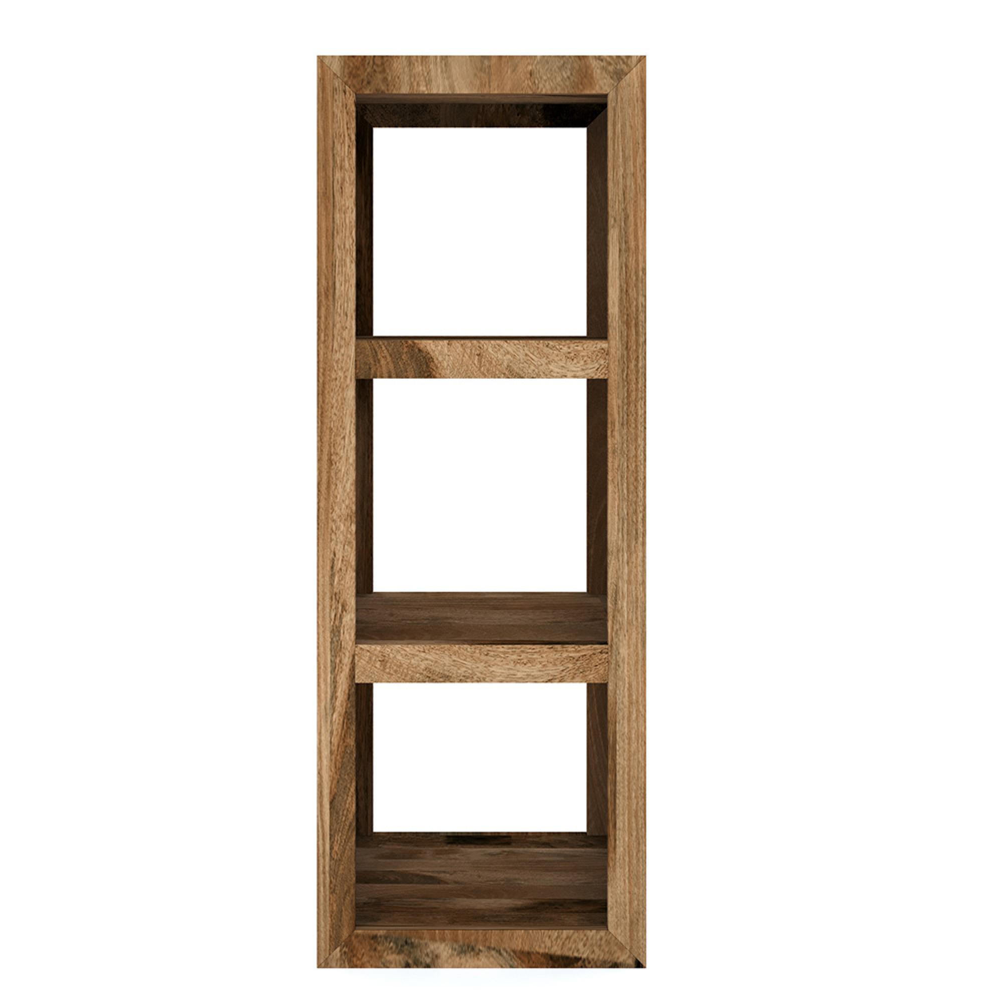 Cube Storage Unit - 3 Hole - Vertical - Natural Mango Wood