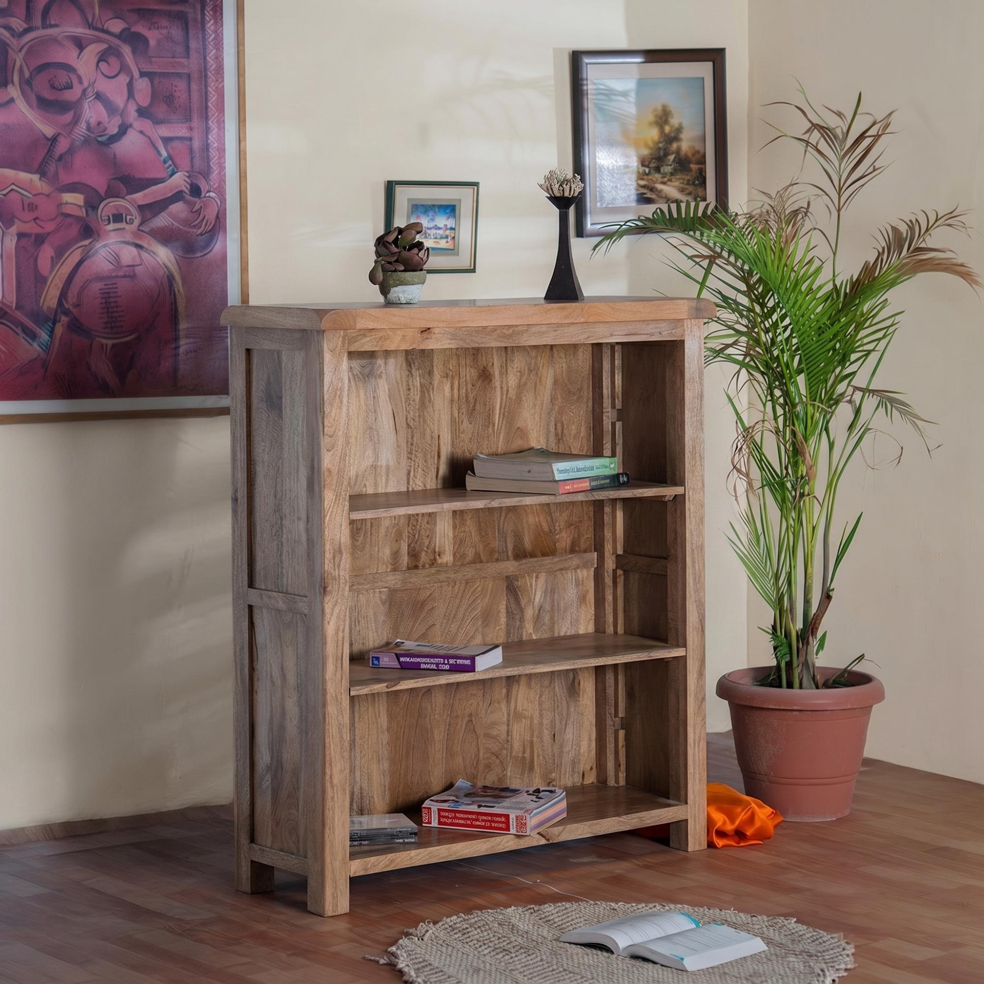 Odisha Bookcase - Low - Solid Mango Wood