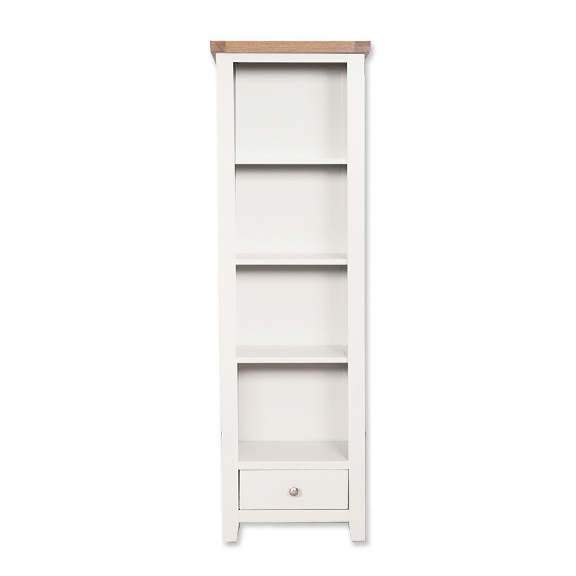 Melbourne Bookcase - Narrow - White and Wood