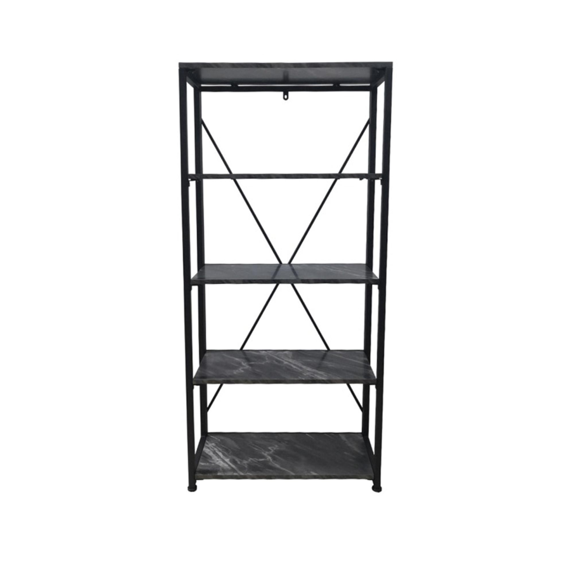 Alora Shelving Unit - Large - Marble Effect Black - Open