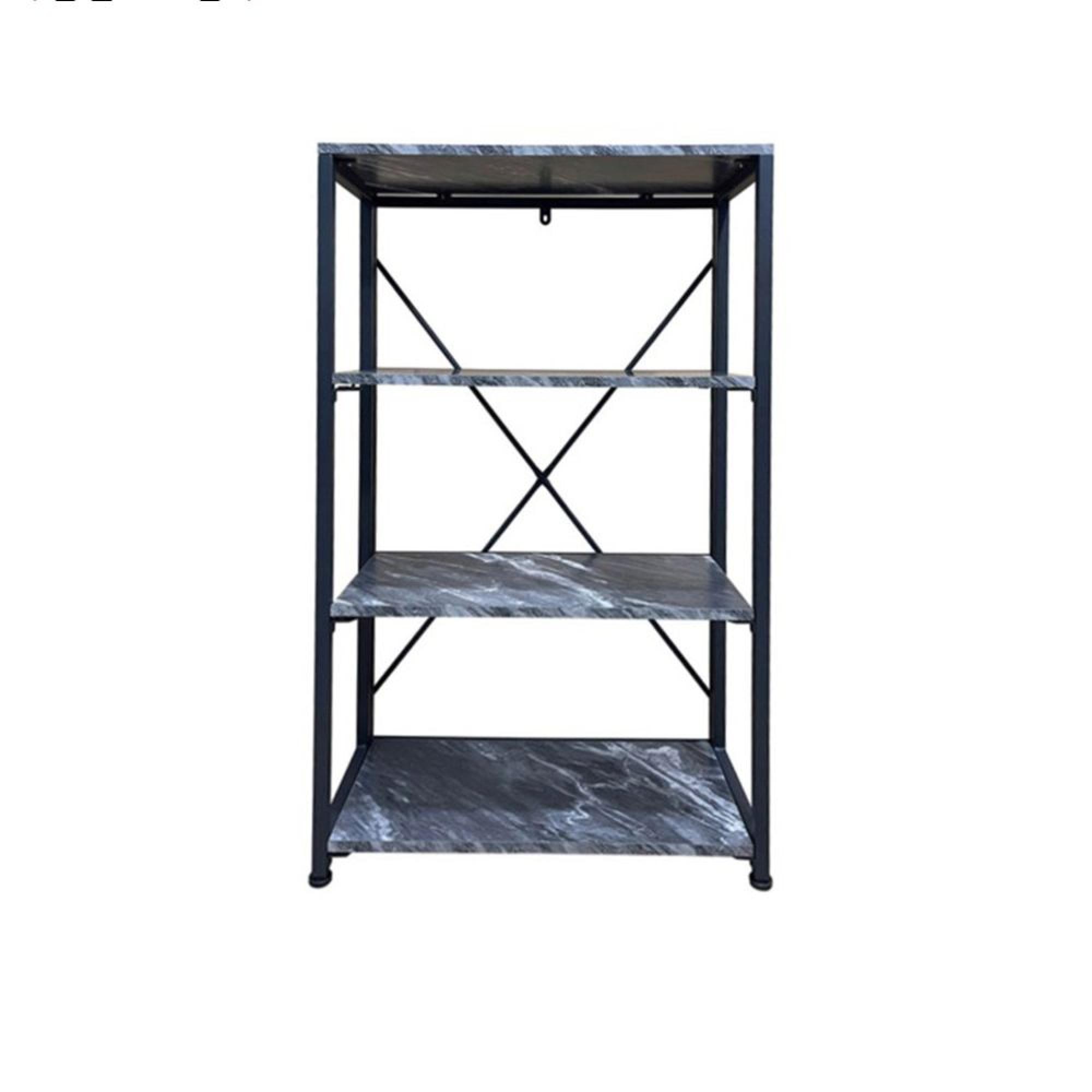 Alora Shelving Unit - Medium - Marble Effect Black - Open