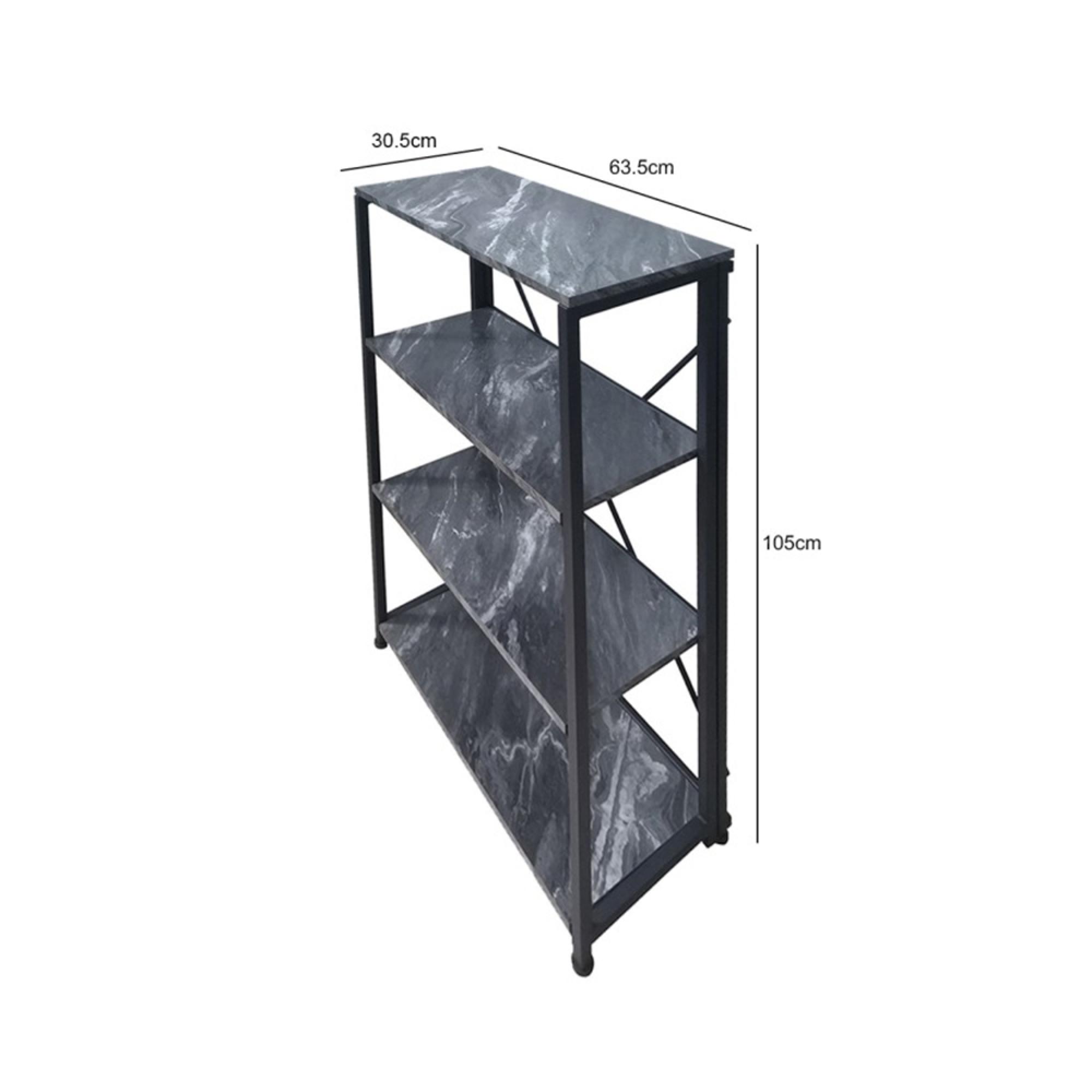 Alora Shelving Unit - Medium - Marble Effect Black - Open