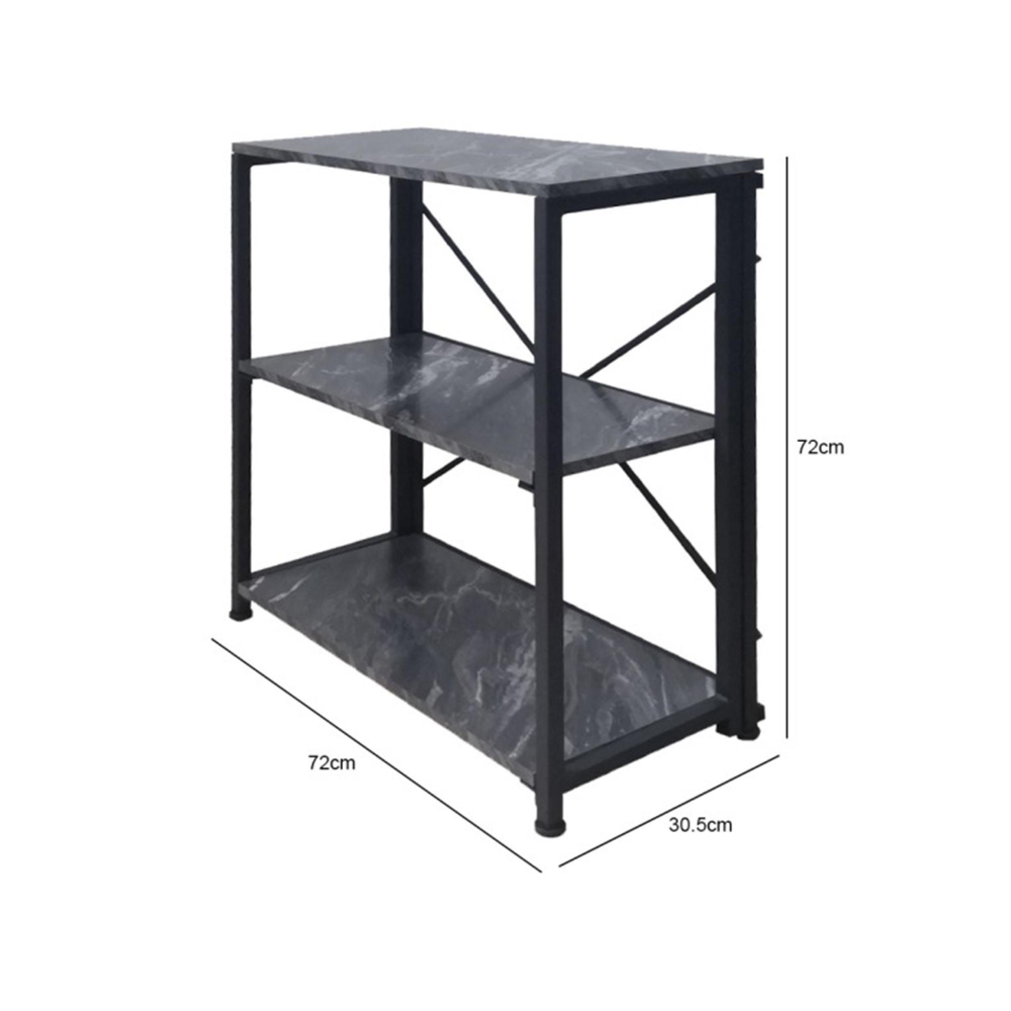 Alora Shelving Unit - Small - Marble Effect Black - Open
