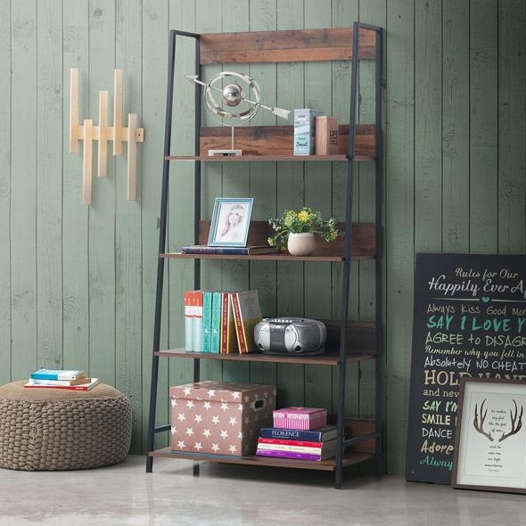 Alpena Rustic Oak Wide Open Shelving Unit