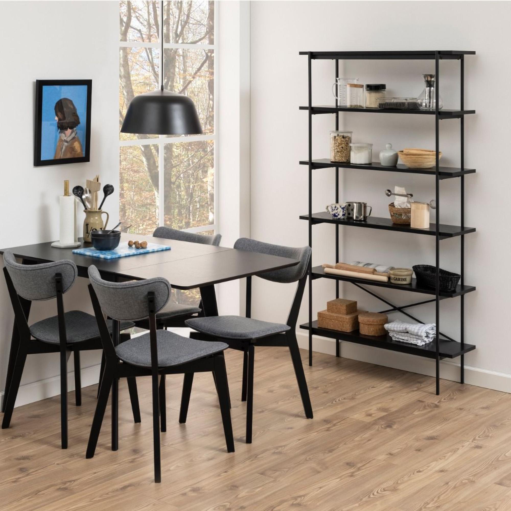 Angus Black Ash Shelving Unit