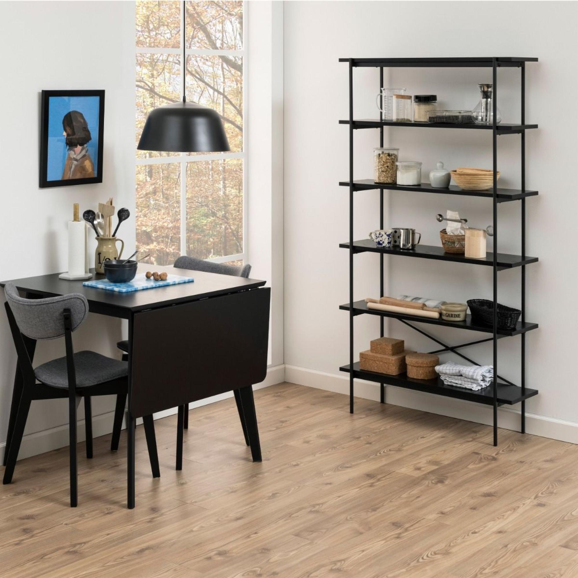 Angus Black Ash Shelving Unit