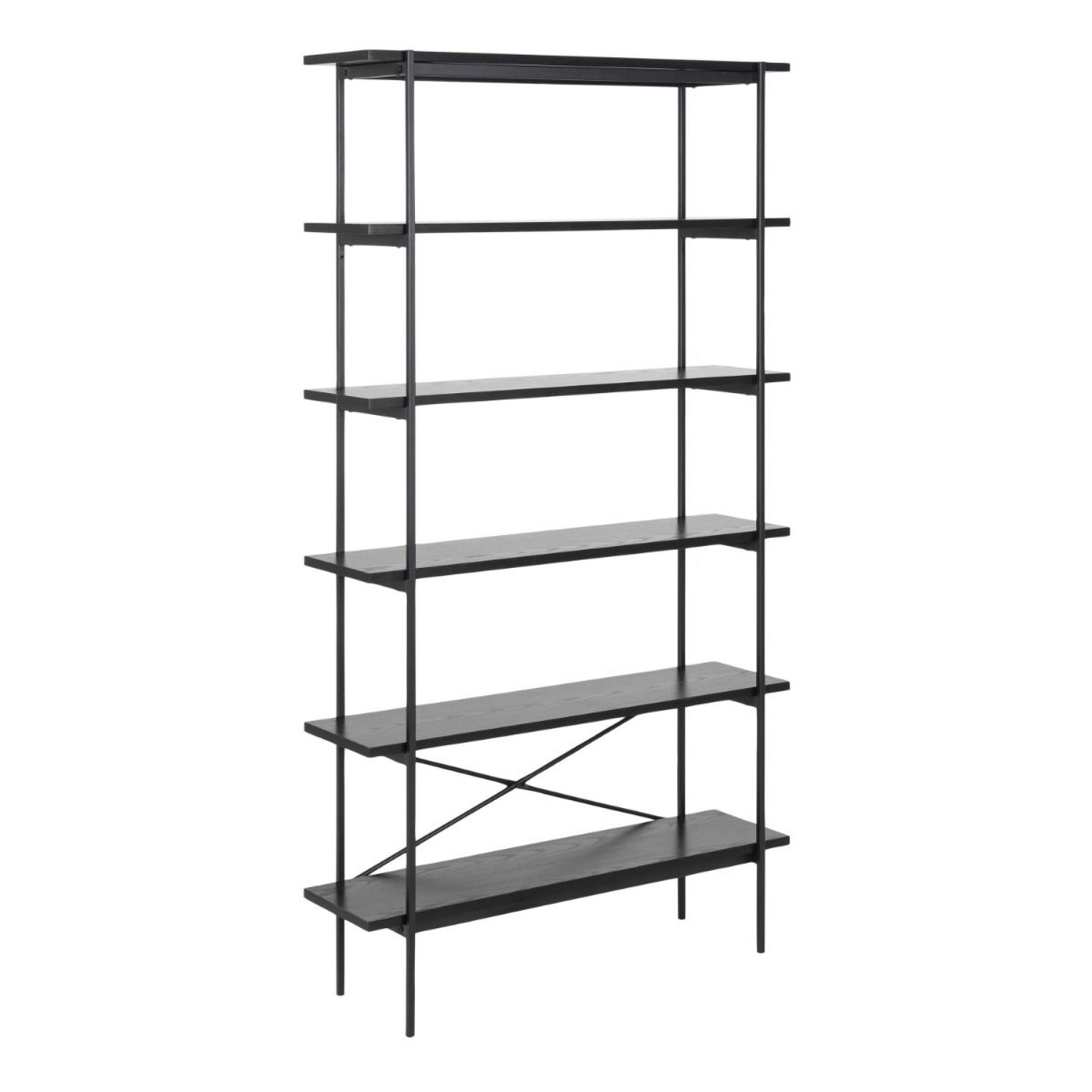 Angus Black Ash Shelving Unit
