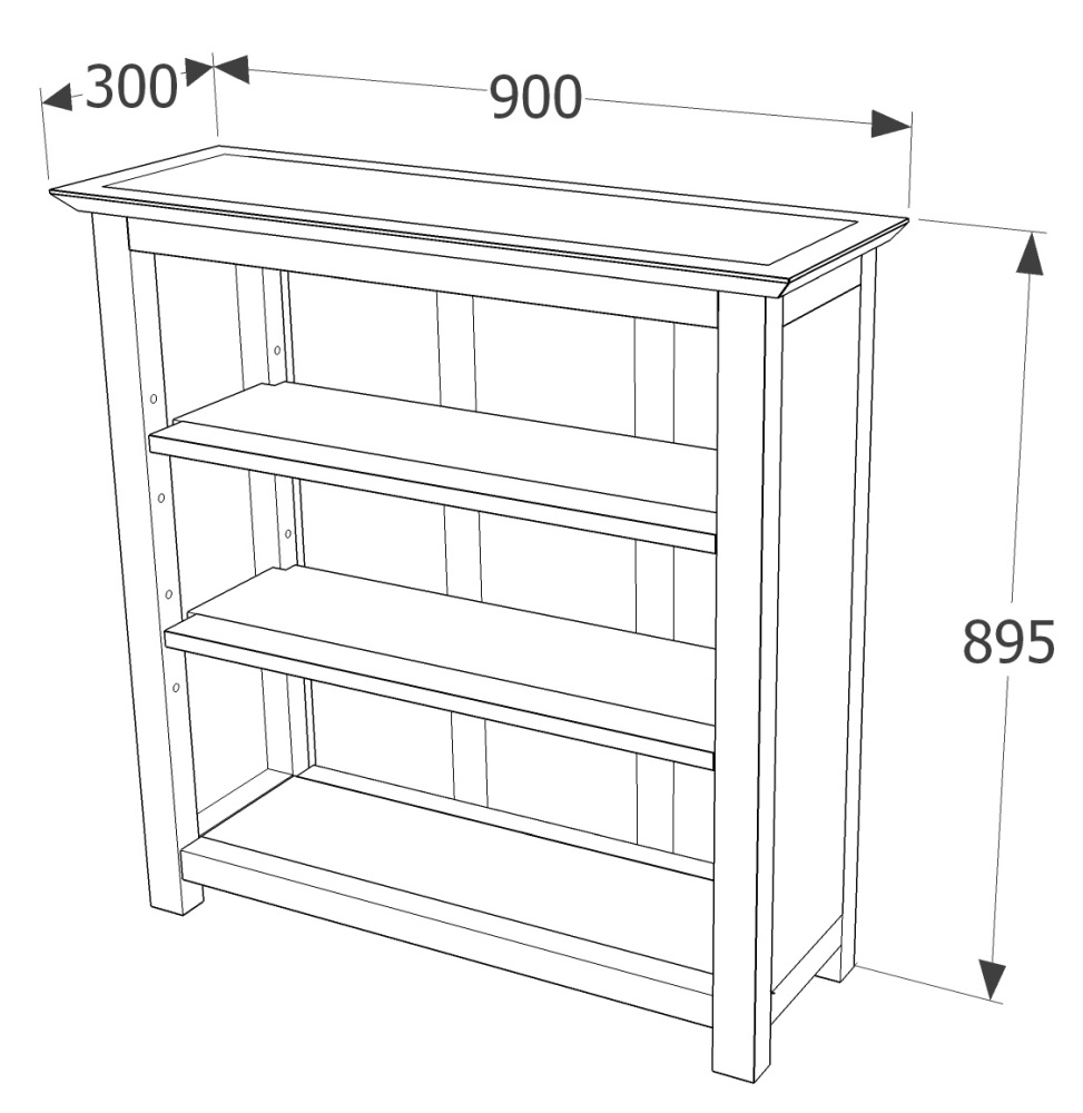 Boston Low Bookcase - Dark Wood