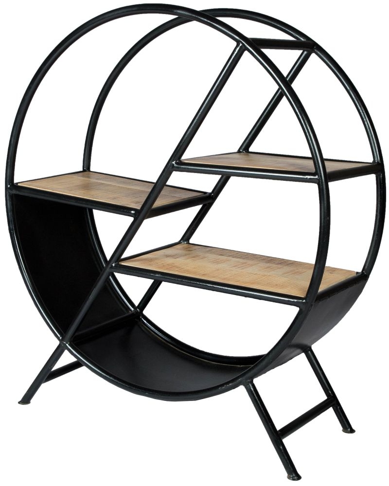 Bhuj Industrial Style Metal Round Shelving Unit