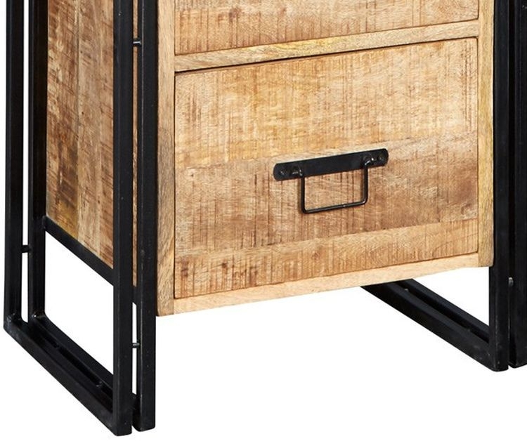 Bhuj Industrial Style Wooden Narrow Bookcase