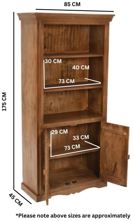 Carved Mango Wood Bookcase