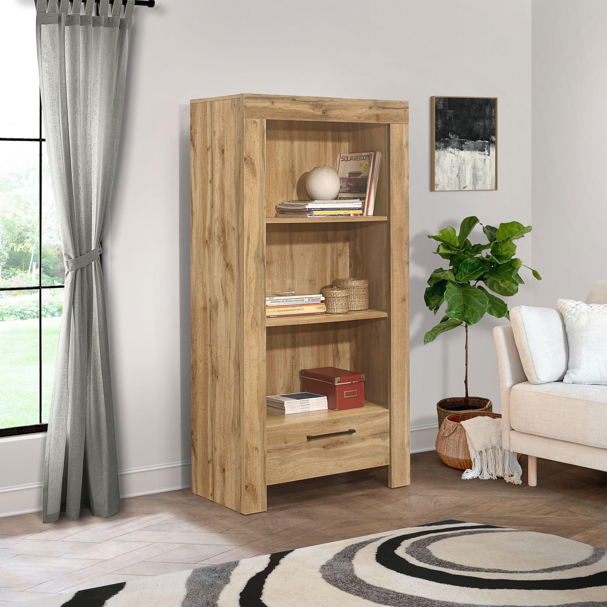 Compton Bookcase - 1 Drawer - Oak