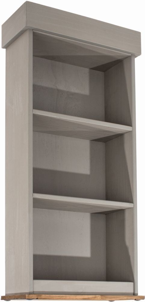 Corona Grey Mexican Pine Low Narrow Bookcase