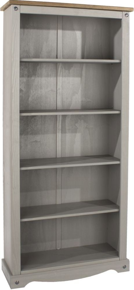 Corona Tall Bookcase - Grey Mexican Pine
