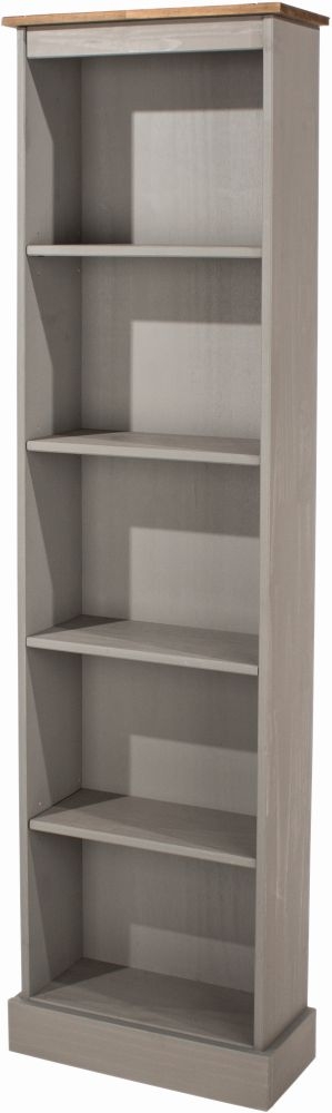 Corona Grey Mexican Pine Tall Narrow Bookcases