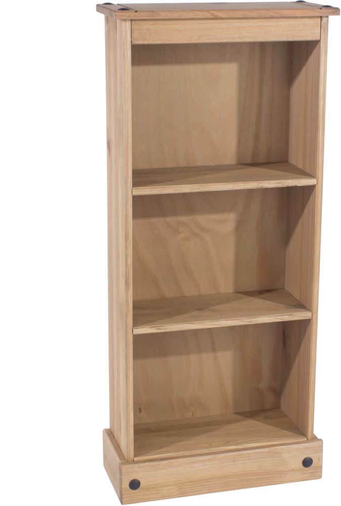 Corona Low Narrow Bookcase - Pine Mexican