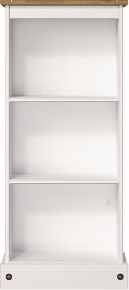 Corona White Mexican Pine Low Narrow Bookcase