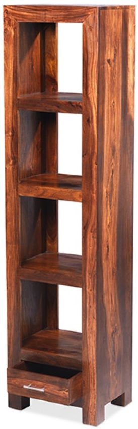 Cube Sheesham Slim Bookcase