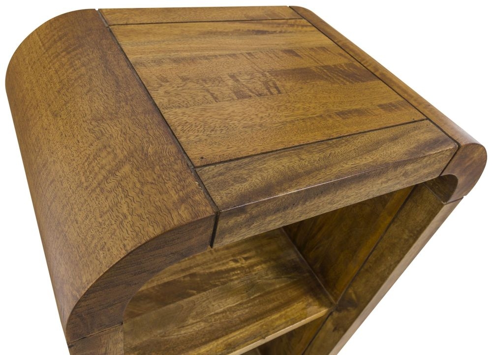 Curved Edge Mango Wood Tall Bookshelf