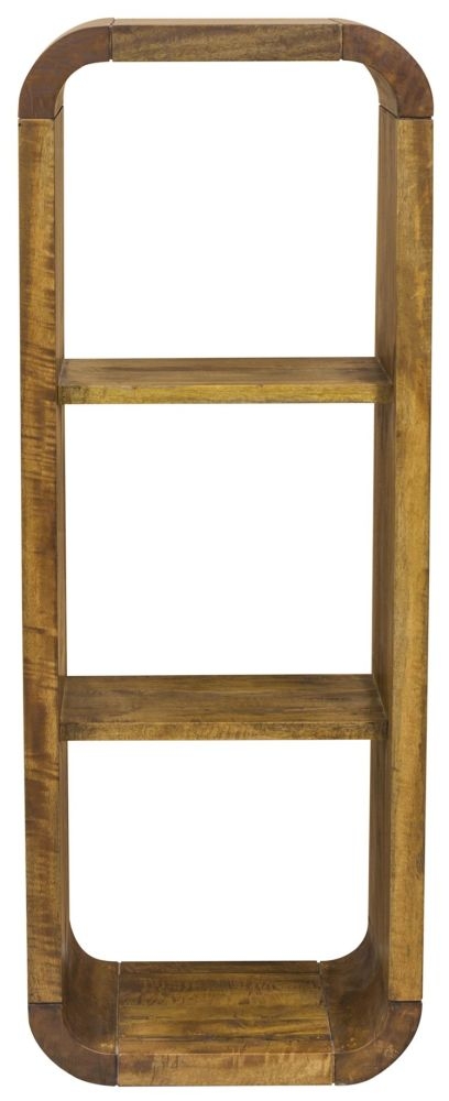 Curved Edge Mango Wood Tall Bookshelf