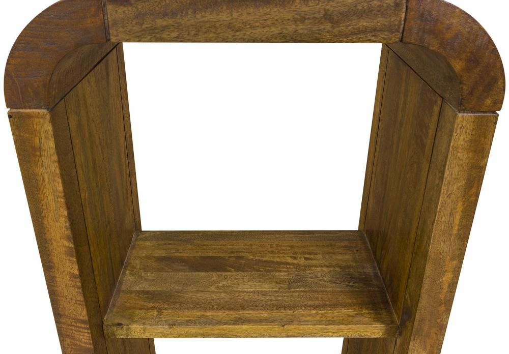 Curved Edge Mango Wood Tall Bookshelf