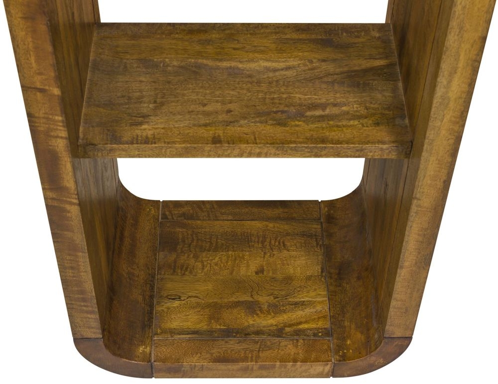 Curved Edge Mango Wood Tall Bookshelf