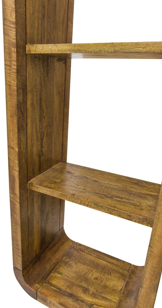 Curved Edge Mango Wood Tall Bookshelf