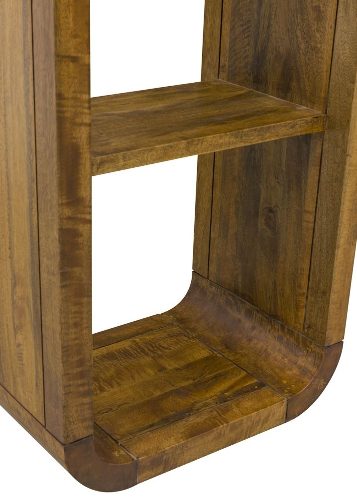 Curved Edge Mango Wood Tall Bookshelf