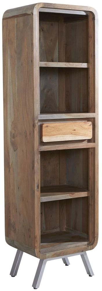 Dalhousie Industrial Acacia Wood Narrow Bookcase