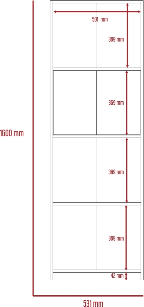 Dallas Bookcase - White and Grey