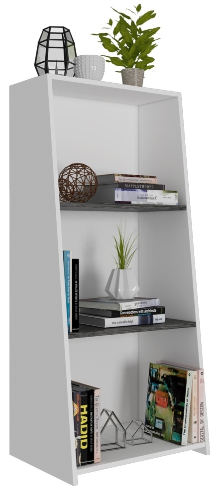 Dallas Low Bookcase - White and Grey
