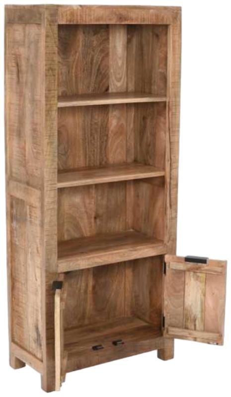 Dispur Solid Mango Wood Bookcase with Cupboard