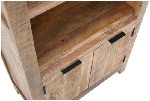 Dispur Solid Mango Wood Bookcase with Cupboard
