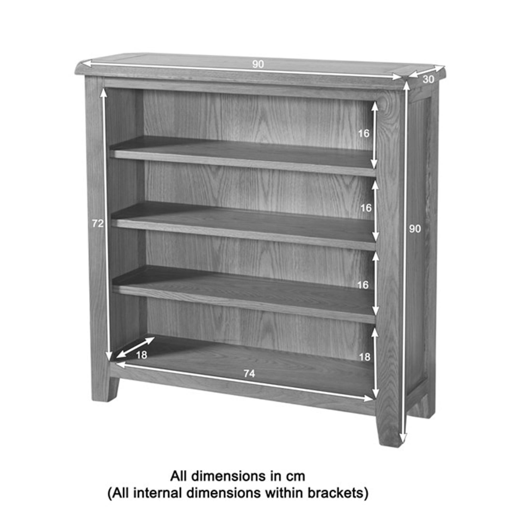 Dorset Bookcase - Low - Oak