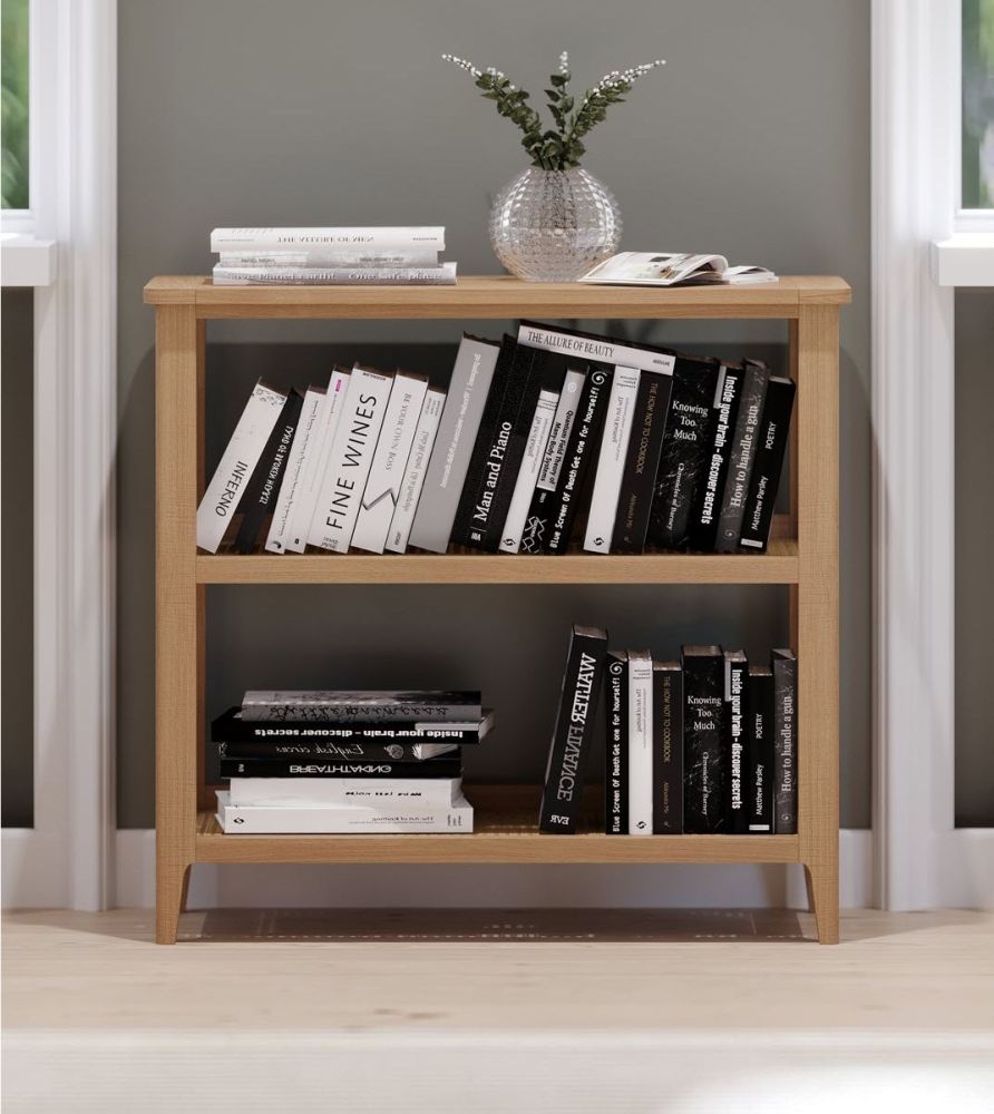 Henley Oak and Rattan Bookshelf