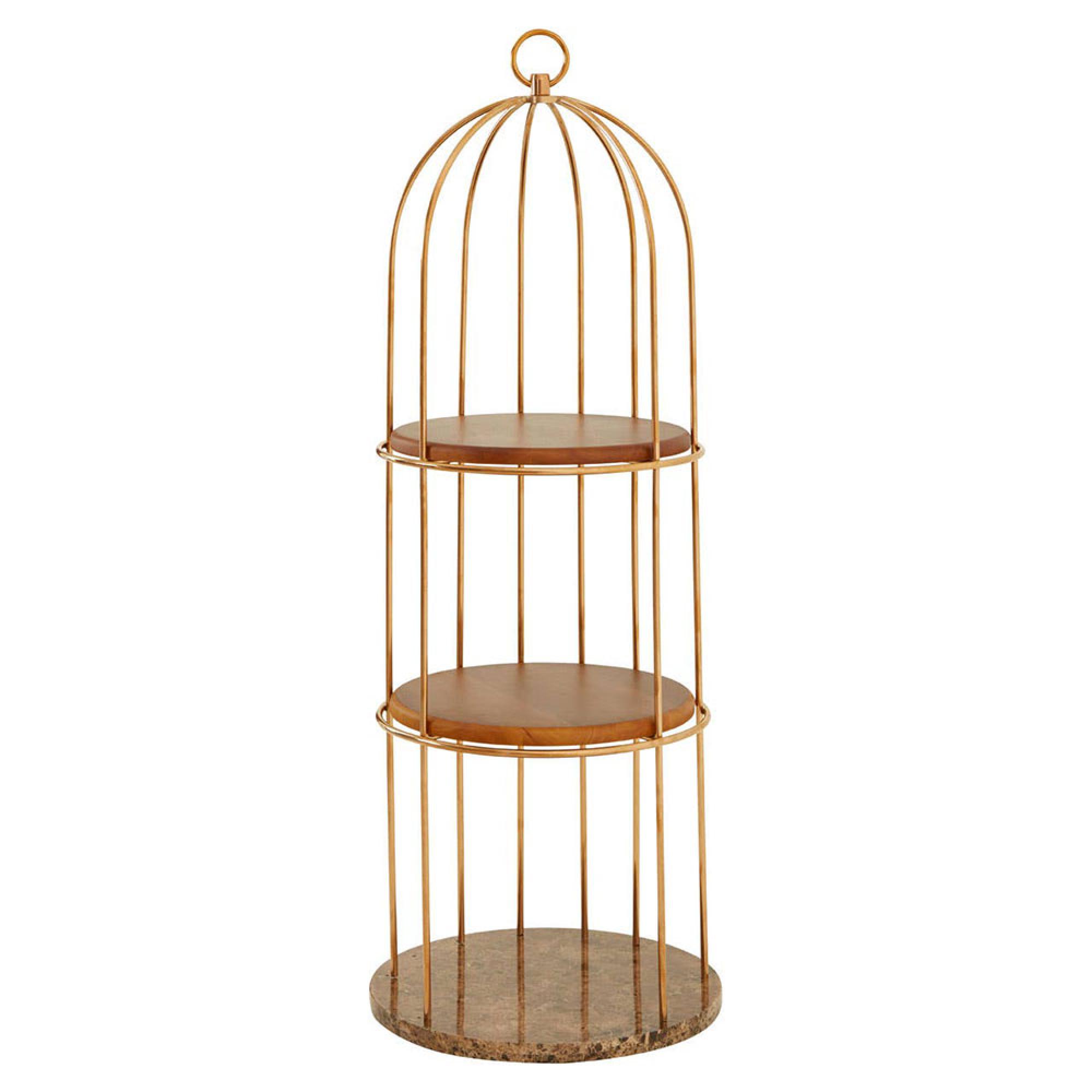 Horizon Shelving Unit - Small Cage - Gold Metal