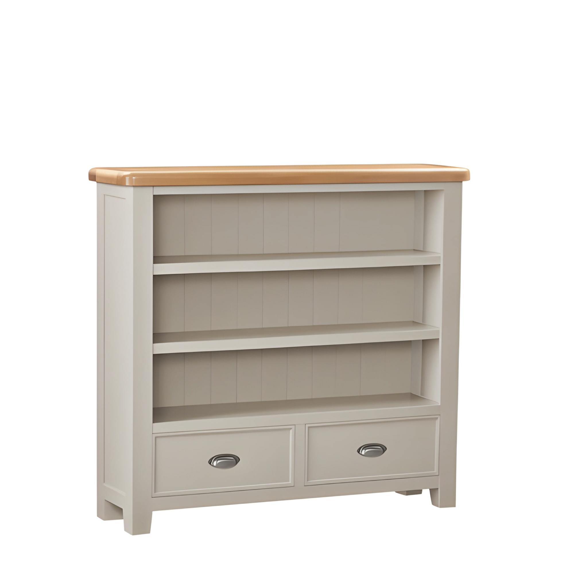 Janelle Bookcase - Low - Oak and Grey